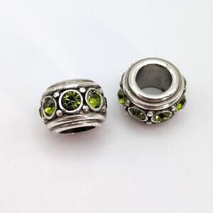 Brighton Silver and Green Charm Bead